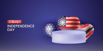 Happy 4. Juli USA Unabhängigkeitstag Feier Hintergrund vektor