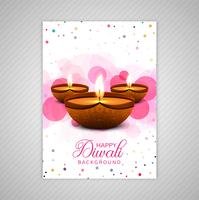 Plakat mit einem diya für diwali buntes Fliegerschablonendesign vektor