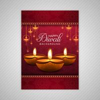 Plakat mit einem diya für diwali buntes Fliegerschablonendesign vektor