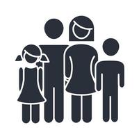 Eltern und Kinder Beziehung Gefühle Familientag Symbol im Silhouette-Stil vektor