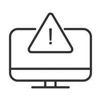 Warnsymbol Computerwarnung Fehlersymbol Achtung Gefahr Ausrufezeichen Vorsichtsmaßnahme Linienstil Design vektor