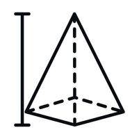 Matheunterricht Schule Wissenschaft Pyramide Figur Geometrie Linie und Stilikone vektor