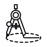 Matheunterricht Schule Wissenschaft geometrische Kompass Kreislinie und Stilikone vektor