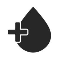 Spende Wohltätigkeitsorganisation Freiwillige soziales Blut medizinische Hilfe Silhouette Stil Symbol vektor