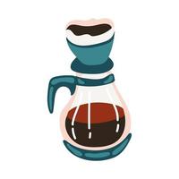 Kaffee in der Teekanne trinken Freiform-Stilikone vektor