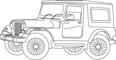 jeep linje konst vektor
