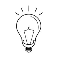 ljus lampa elektrisk glödlampa eko idé metafor isolerad ikon linje stil vektor