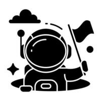 ett ikon design av astronaut vektor