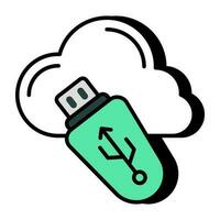 Prämie herunterladen Symbol von Wolke USB vektor