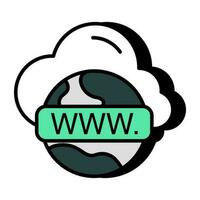 ikonen för moln webbläsare i platt design vektor