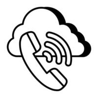 ein einzigartig Design Symbol von Wolke Anruf vektor