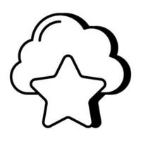 konceptuell linjär design ikon av medverkade moln vektor