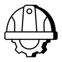 ein einzigartig Design Symbol von schwer Hut vektor