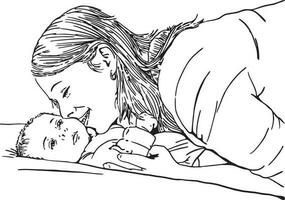 mamma och bebis vektor