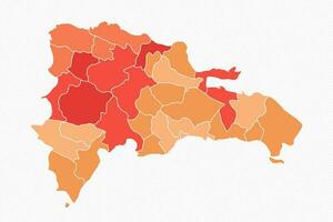 färgrik Dominikanska republik dividerat Karta illustration vektor