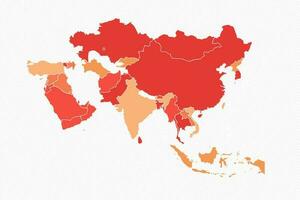färgrik Asien dividerat Karta illustration vektor