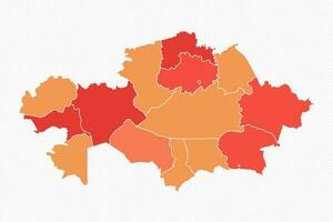 bunt Kasachstan geteilt Karte Illustration vektor