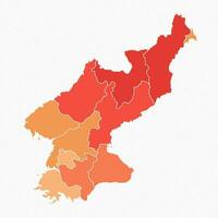 färgrik norr korea dividerat Karta illustration vektor