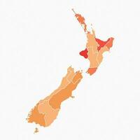 bunt Neu Neuseeland geteilt Karte Illustration vektor