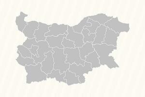 detaljerad Karta av bulgarien med stater och städer vektor