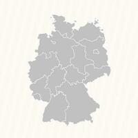 detaljerad Karta av Tyskland med stater och städer vektor
