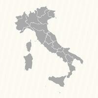 detaljerad Karta av Italien med stater och städer vektor