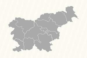 detaljerad Karta av slovenien med stater och städer vektor
