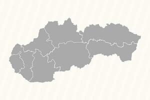 detaljerad Karta av slovakia med stater och städer vektor