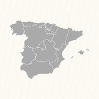 detailliert Karte von Spanien mit Zustände und Städte vektor