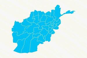 platt design Karta av afghanistan med detaljer vektor