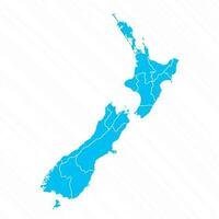 platt design Karta av ny zealand med detaljer vektor