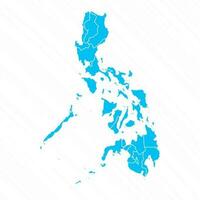 platt design Karta av filippinerna med detaljer vektor
