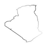 hand dragen fodrad algeriet enkel Karta teckning vektor