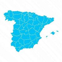 platt design Karta av Spanien med detaljer vektor