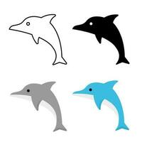 abstrakt platt delfin djur- silhuett illustration vektor