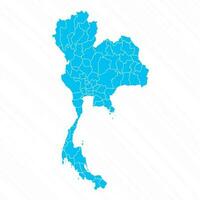 platt design Karta av thailand med detaljer vektor