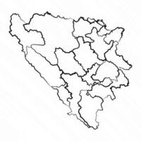 hand dragen bosnien och herzegovina Karta illustration vektor