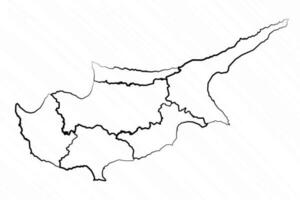 hand dragen cypern Karta illustration vektor