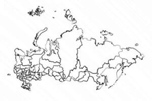 hand dragen ryssland Karta illustration vektor