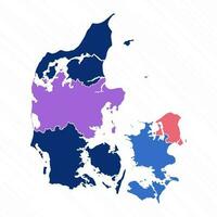 Mehrfarbig Karte von Dänemark mit Provinzen vektor
