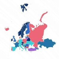 Flerfärgad Karta av Europa med länder vektor