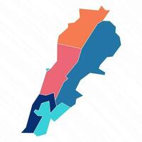 Mehrfarbig Karte von Libanon mit Provinzen vektor