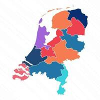 Mehrfarbig Karte von Niederlande mit Provinzen vektor