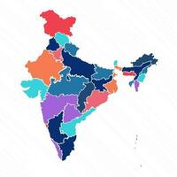 Flerfärgad Karta av Indien med provinser vektor