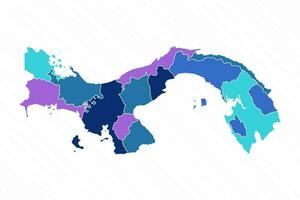 Flerfärgad Karta av panama med provinser vektor