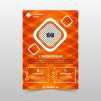 modern Orange gestreift Flyer Vorlage mit abstrakt Linien vektor