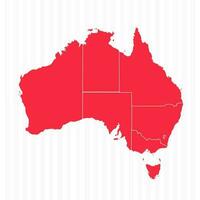 stater Karta av Australien med detaljerad gränser vektor