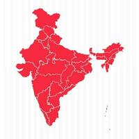 Zustände Karte von Indien mit detailliert Grenzen vektor