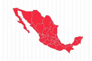 Zustände Karte von Mexiko mit detailliert Grenzen vektor