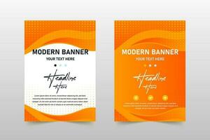 modern eben Gradient Orange gebogen Banner Vorlage vektor
